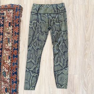 Varley Bedford Olive Snake Print Legging